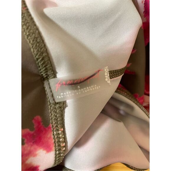 NWOT Free People Leggings Dusty Military Pink Floral Combo, S - Picture 7 of 7